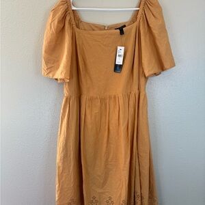 NWT Lane Bryant  Flutter Sleeve Dress Eyelet Trim Size 20